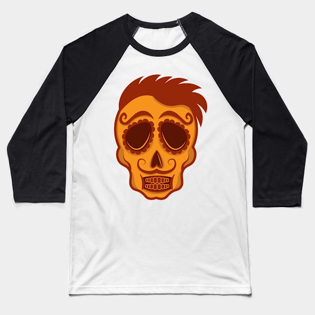 Mexico Skull Baseball T-Shirt by Yeroma